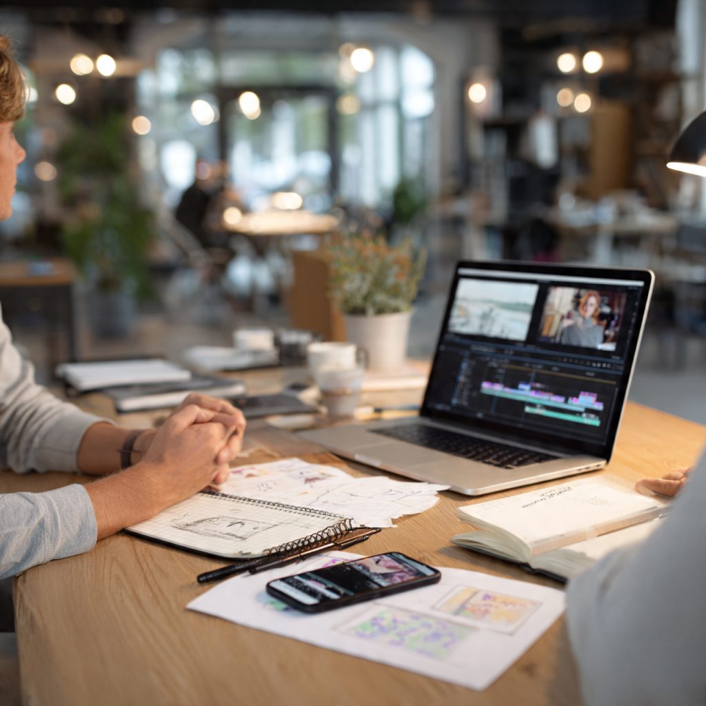 The proven 8-step workflow timeline for our video editing services in Folsom, CA.
